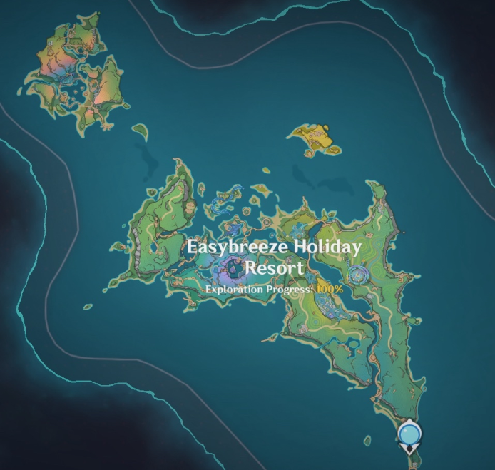 easybreeze holiday resort in the in game map, every area is labeled 100%